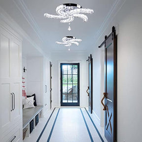 Crystal LED Ceiling Light 5 Arms Flush Mount Ceiling Light