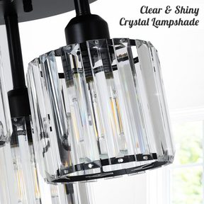 Modern Crystal Semi Flush Bedroom Ceiling Lights