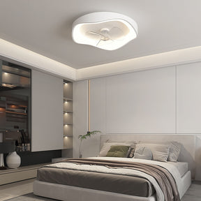 Modern Minimalism Iron White Design Ceiling Fan With Light