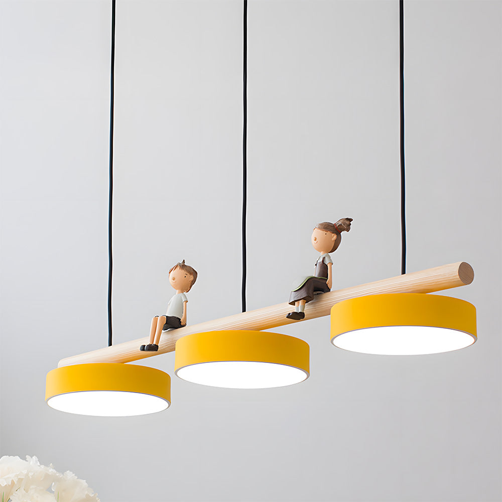 Modern Macaron LED Pendant Light With Cartoon Figures for Dining Area