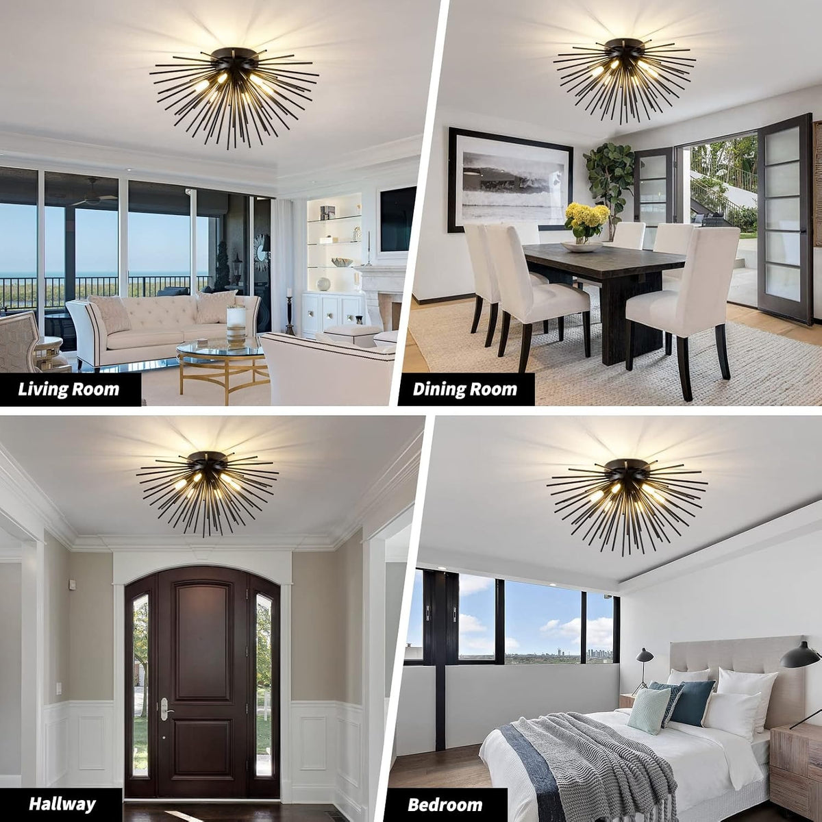Sputnik Flush Mount Ceiling Lights for Bedroom Hallway Entryway