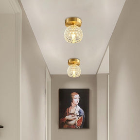 Contemporary Mini Clear Semi-Flush Hallway Ceiling Light