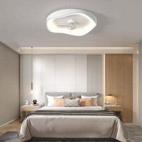 Modern Minimalism Iron White Design Ceiling Fan With Light