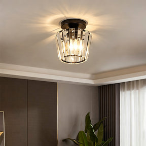 Modern Crystal Flush Mount Light Luxury Prism Ceiling Lamp for Hallway