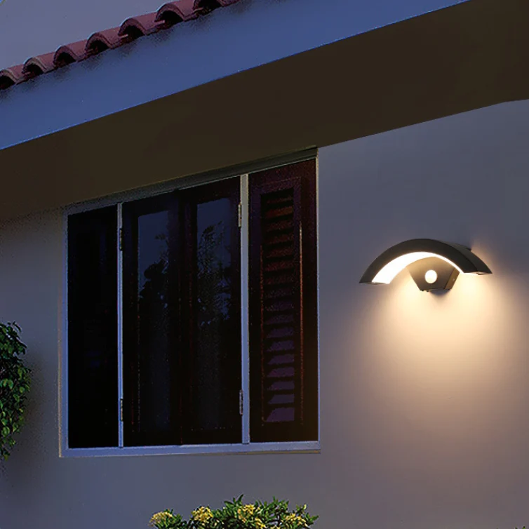 IP65 Modern PIR Outdoor Wall Light Waterproof Garden Wall Lamp