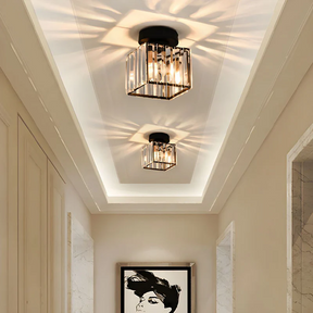 Set of 2 Crystal Hallway Semi Flush Mount Ceiling Light