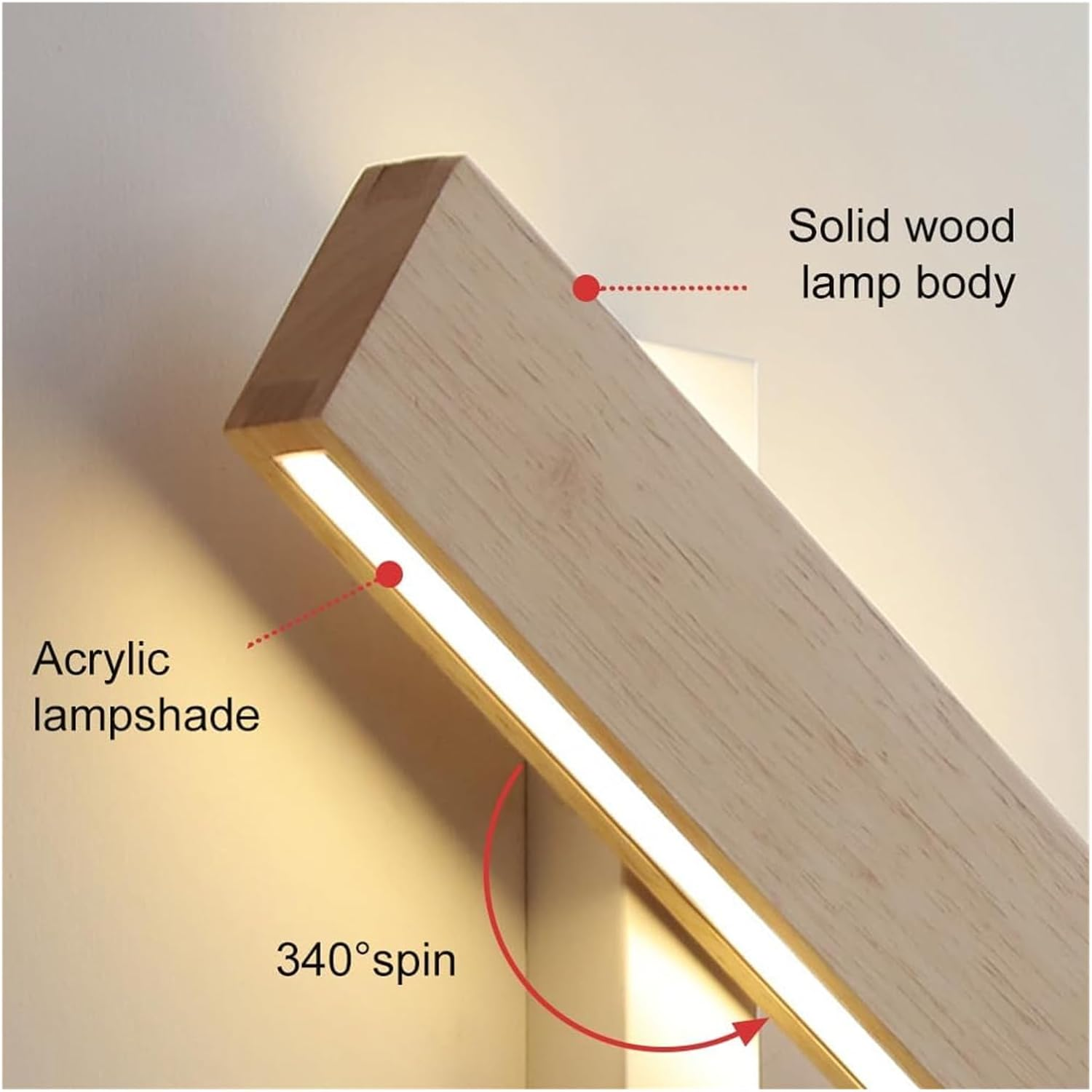 Modern Rotatable Wood Hallway LED Wall Lights