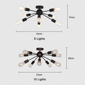 Semi Flush Sputnik Matte Ceiling Light for Dining Room Kitchen