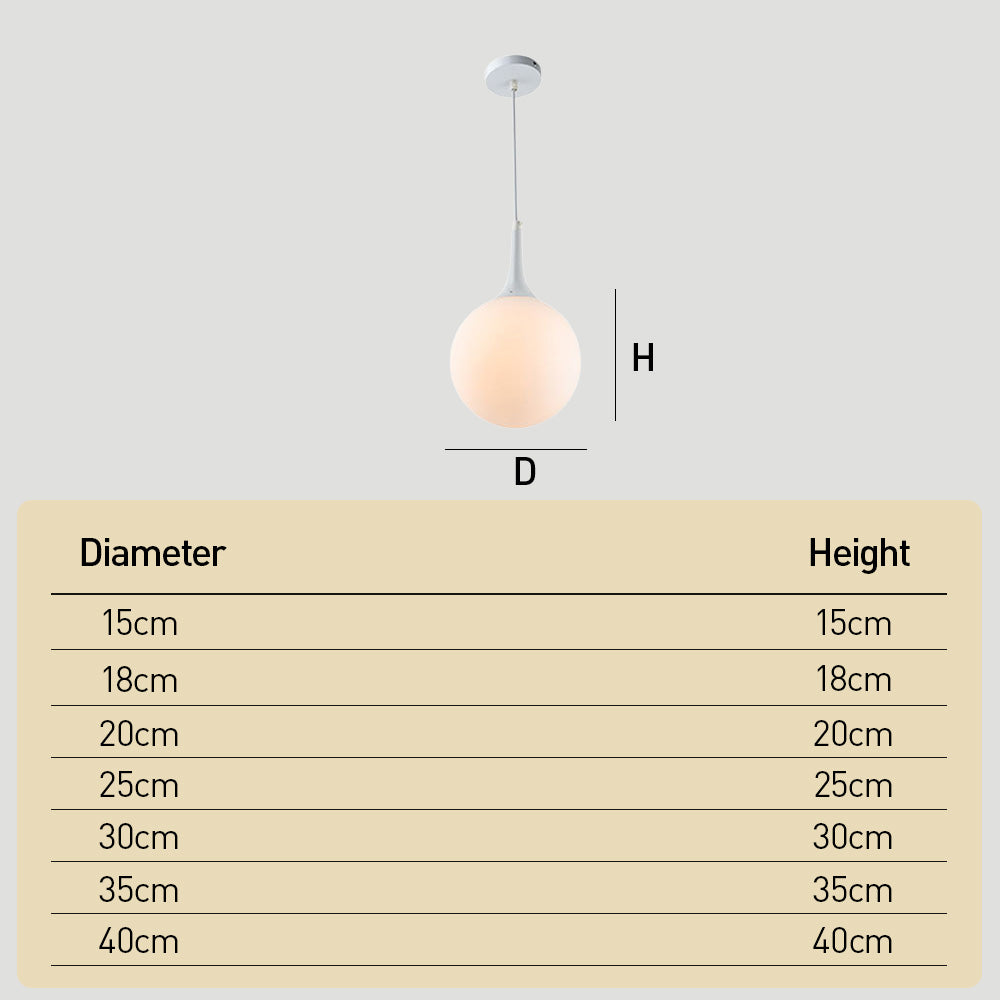 Globe Pendant Light, Modern Spherical Chandeliers for Dining Area Kitchen