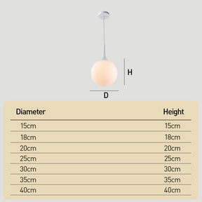 Globe Pendant Light, Modern Spherical Chandeliers for Dining Area Kitchen