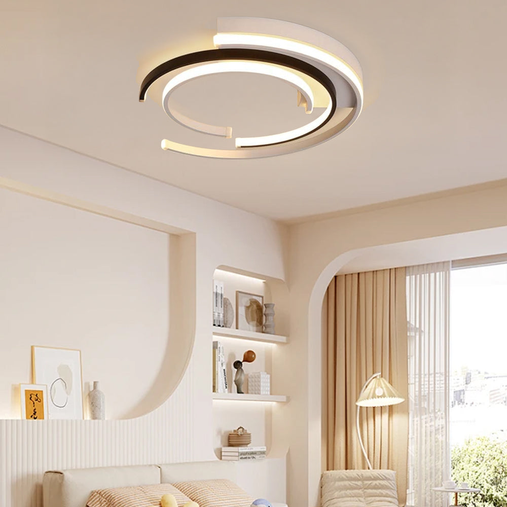 Minimalist black round flush ceiling lights for Living room Bedroom Hallway