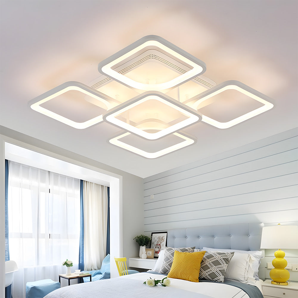 Modern Geometric Square LED Ceiling Lights for Office Bedroom