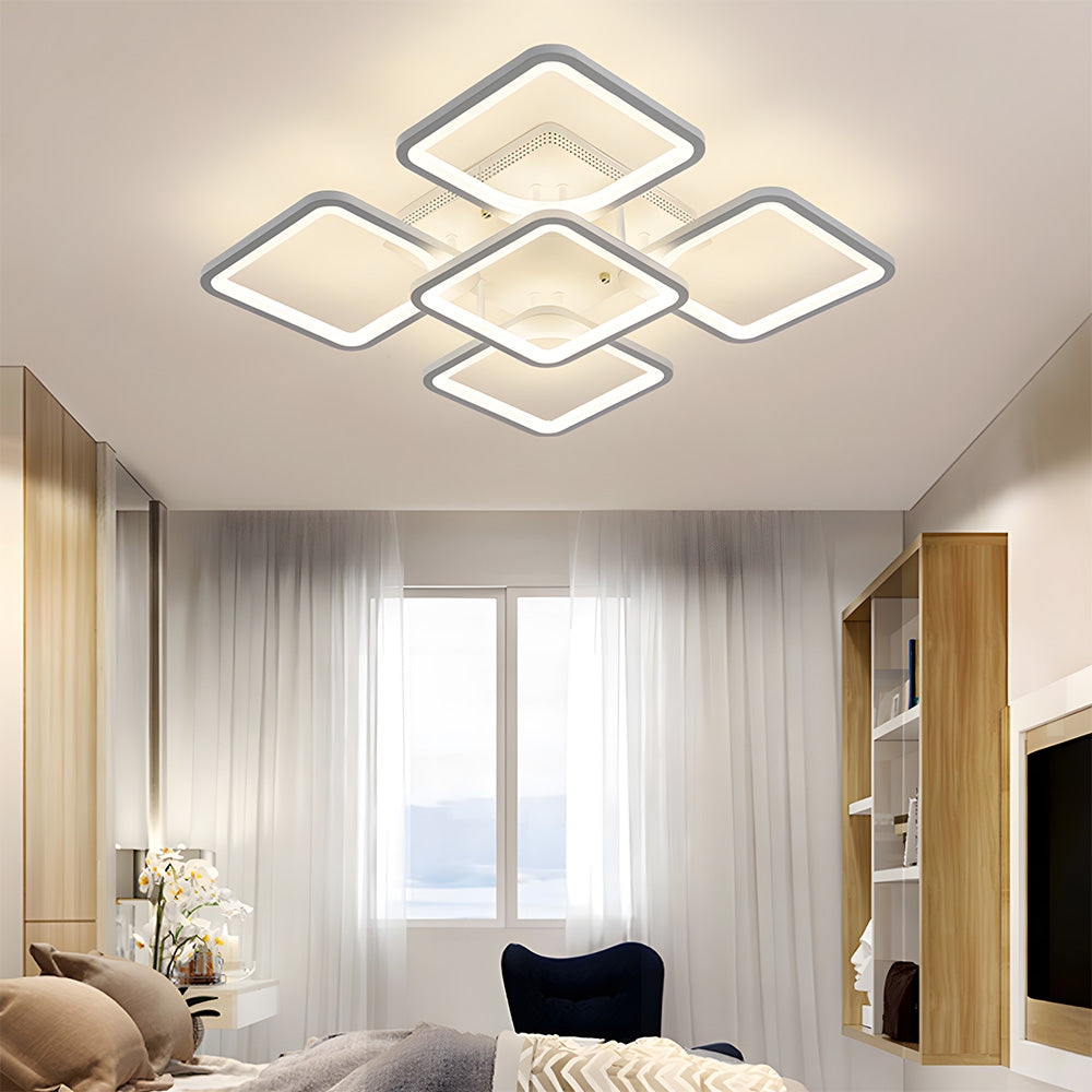 Modern Geometric Square LED Ceiling Lights for Office Bedroom