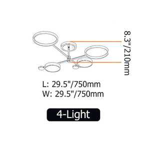 Minimalist Modern Creative Ring Ceiling Lights for Bedroom