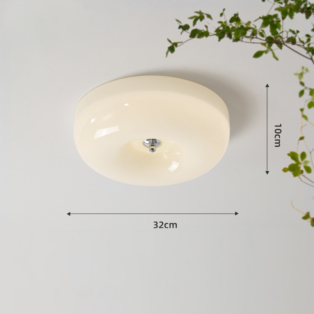 Cream Round Ceiling Lamp Glass Ceiling Light