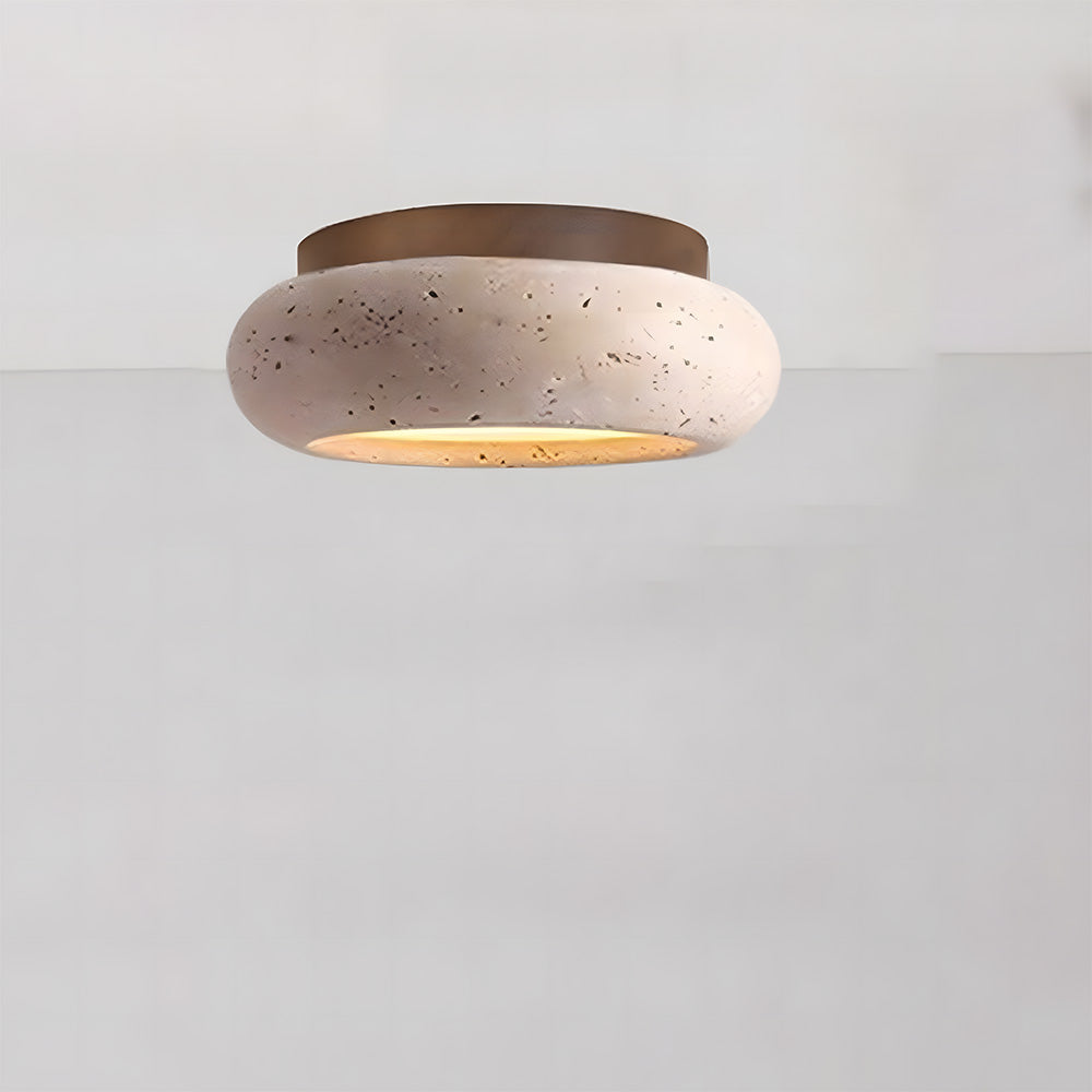 Wabi-Sabi Travertine Semi Flush Ceiling Lights For Hallway