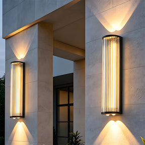 Modern Vertical Glass Stainless Steel Outdoor Wall Lights for Patio Garden