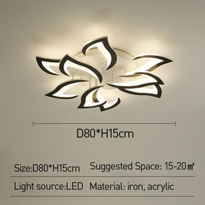 Contemporary Flower Shape Iron LED Ceiling Light For Living Room