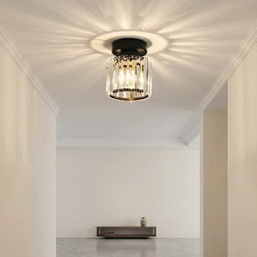 Luna Crystal Square Semi Flush Ceiling Light