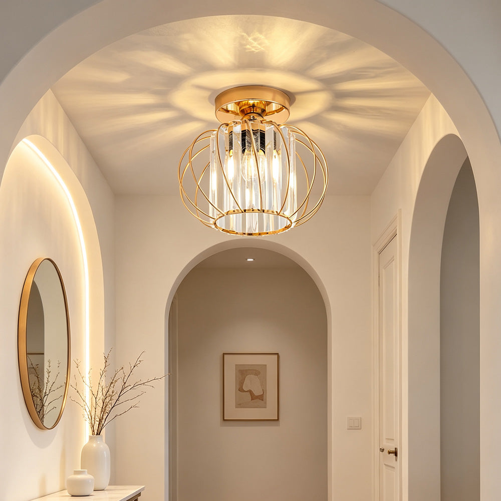 Luna Crystal Cage Ceiling Light