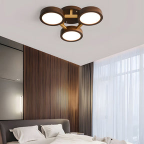 Modern Iron Wood LED Bedroom Ceiling Light