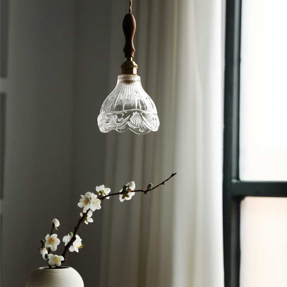 Vintage Small Glass Pendant Lighting For Bedroom