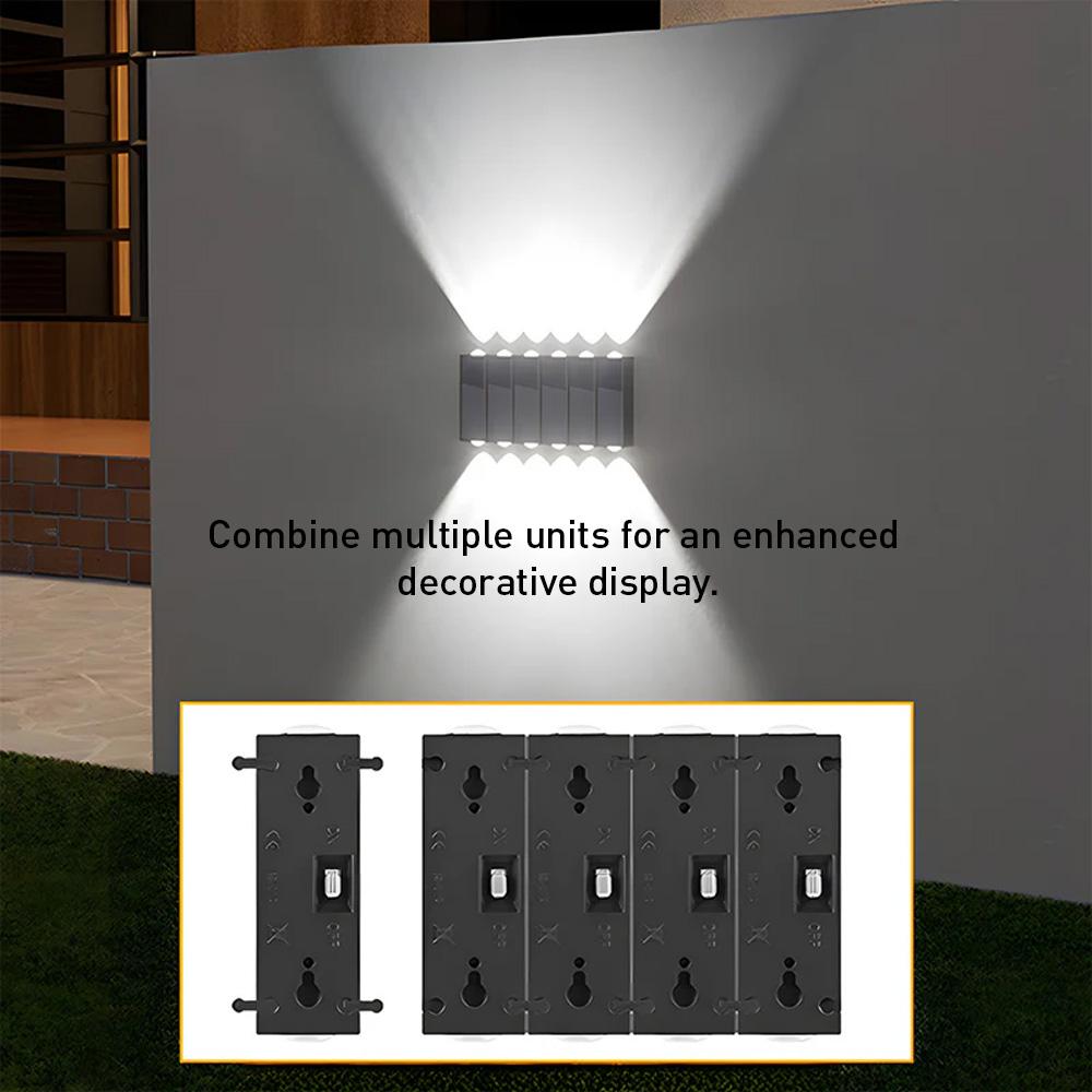 Outdoor Solar Lights Up and Down Modern Outdoor Wall Lights For Garden and Courtyard