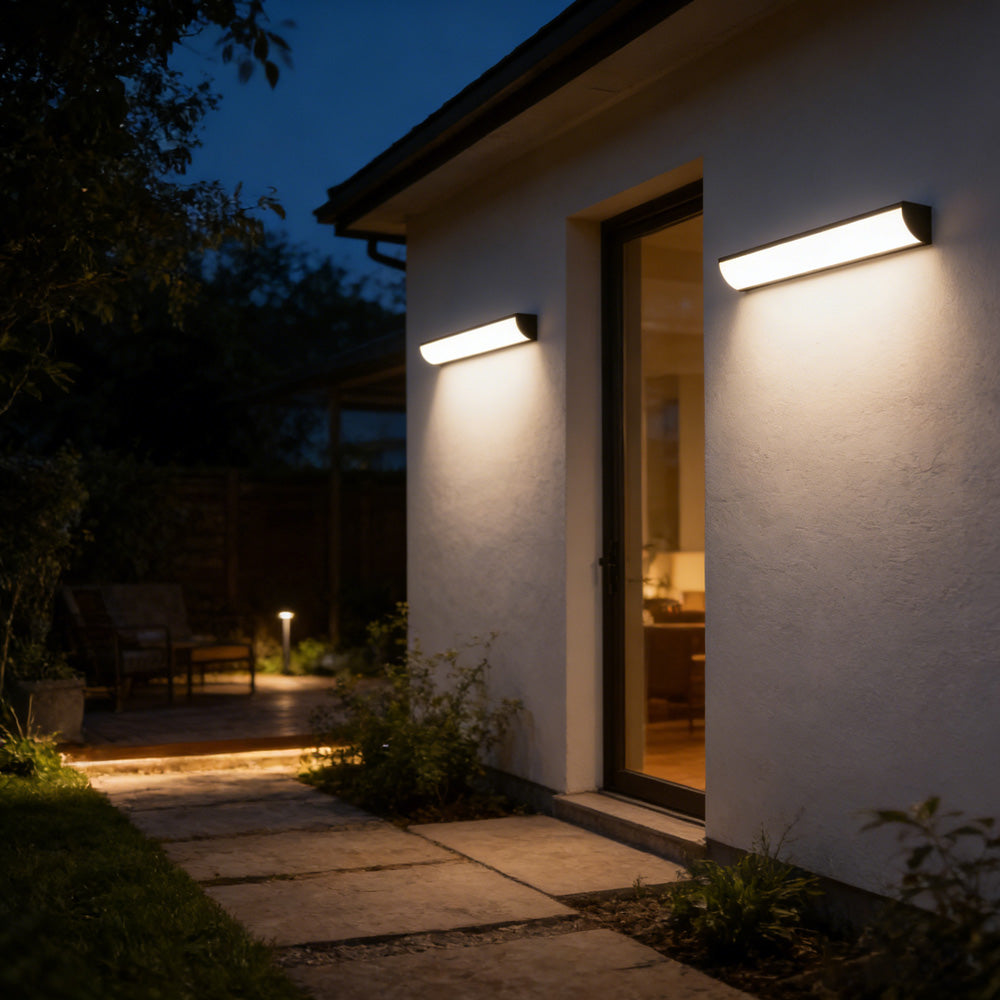Set of 2 Minimalist Outdoor Waterproof LED Wall Light