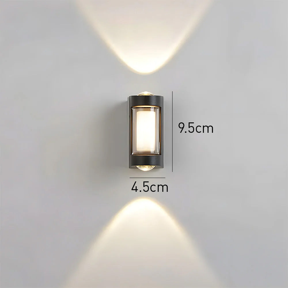 LED Waterproof Up and Down Black Outdoor Wall Lighting