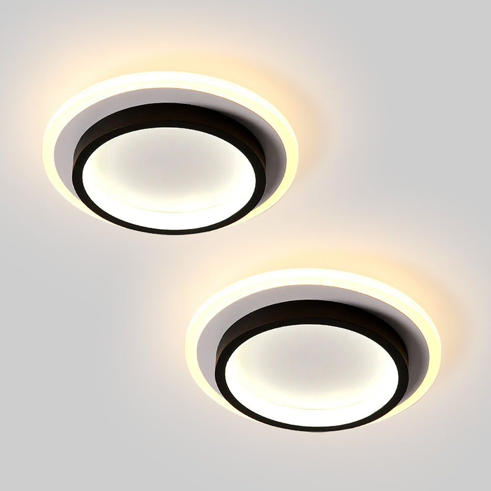 Set of 2 Black LED Hallway Ceiling Lights
