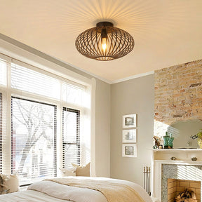 Vintage Industrial Metal Cage Ceiling Lights for Hallway Kitchen