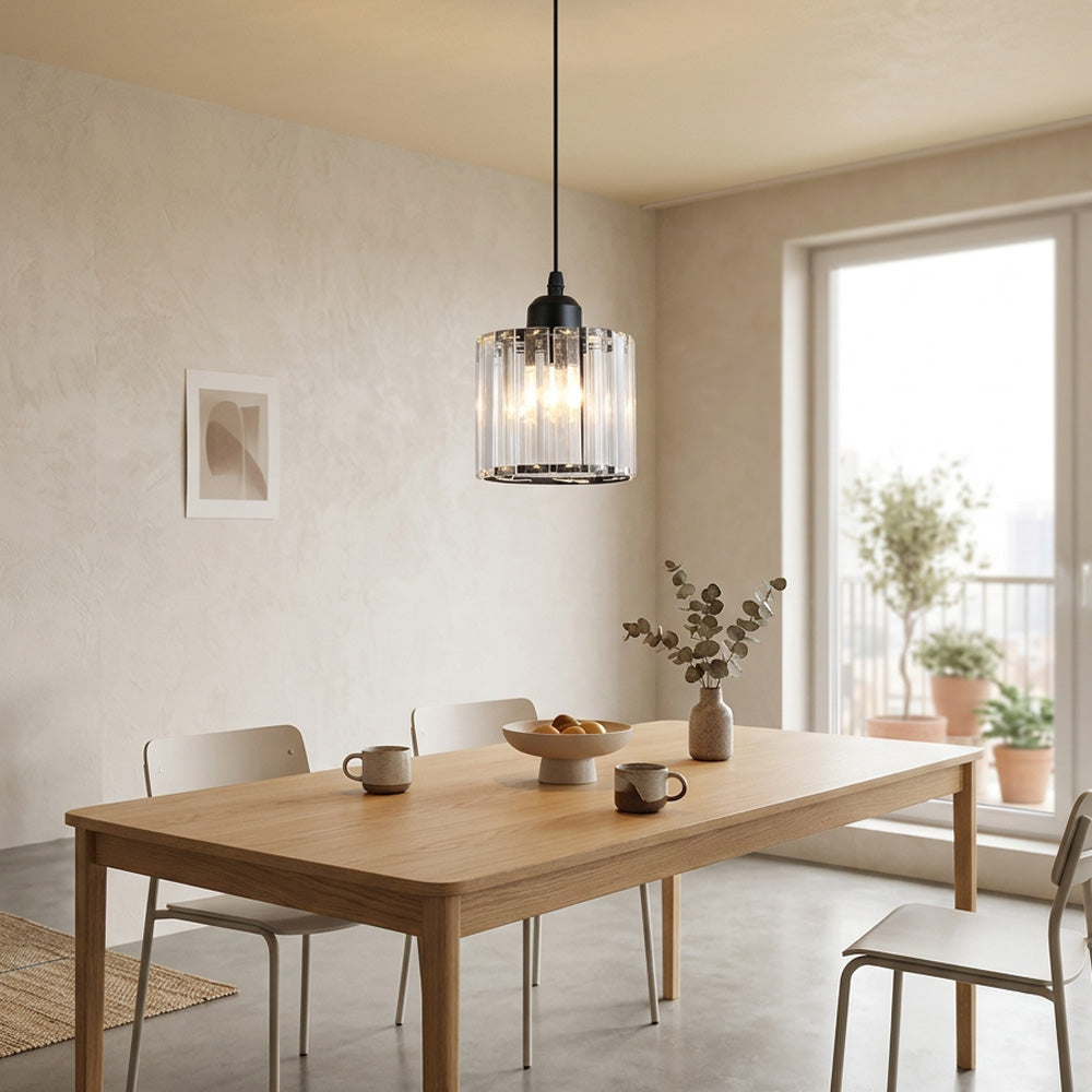Modern Multi-Head Glass Kitchen Black Pendant Light