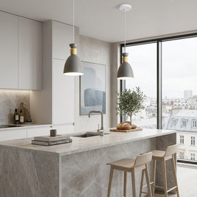 Nordic Wooden Metal Pendant Light Fixture for Kitchen Island