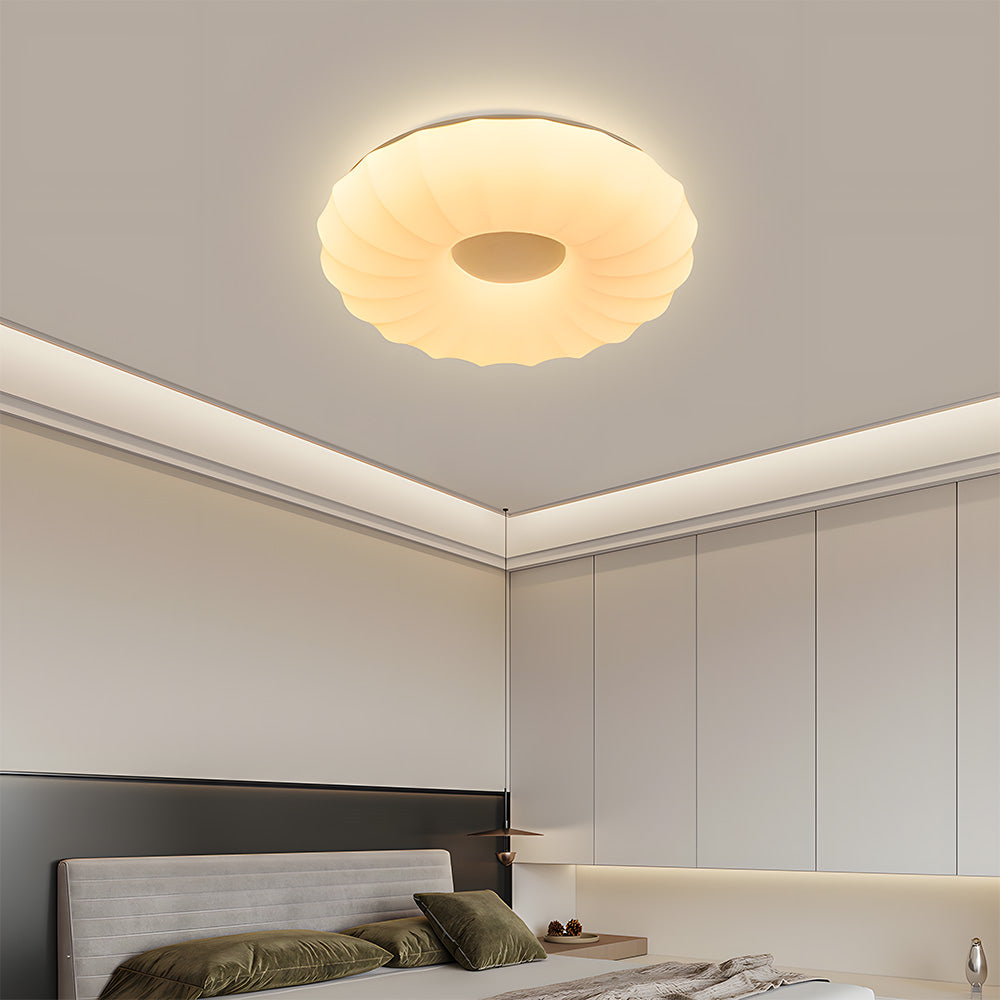 Simplistic Residential Cream Flush Mount LED Ceiling Lights