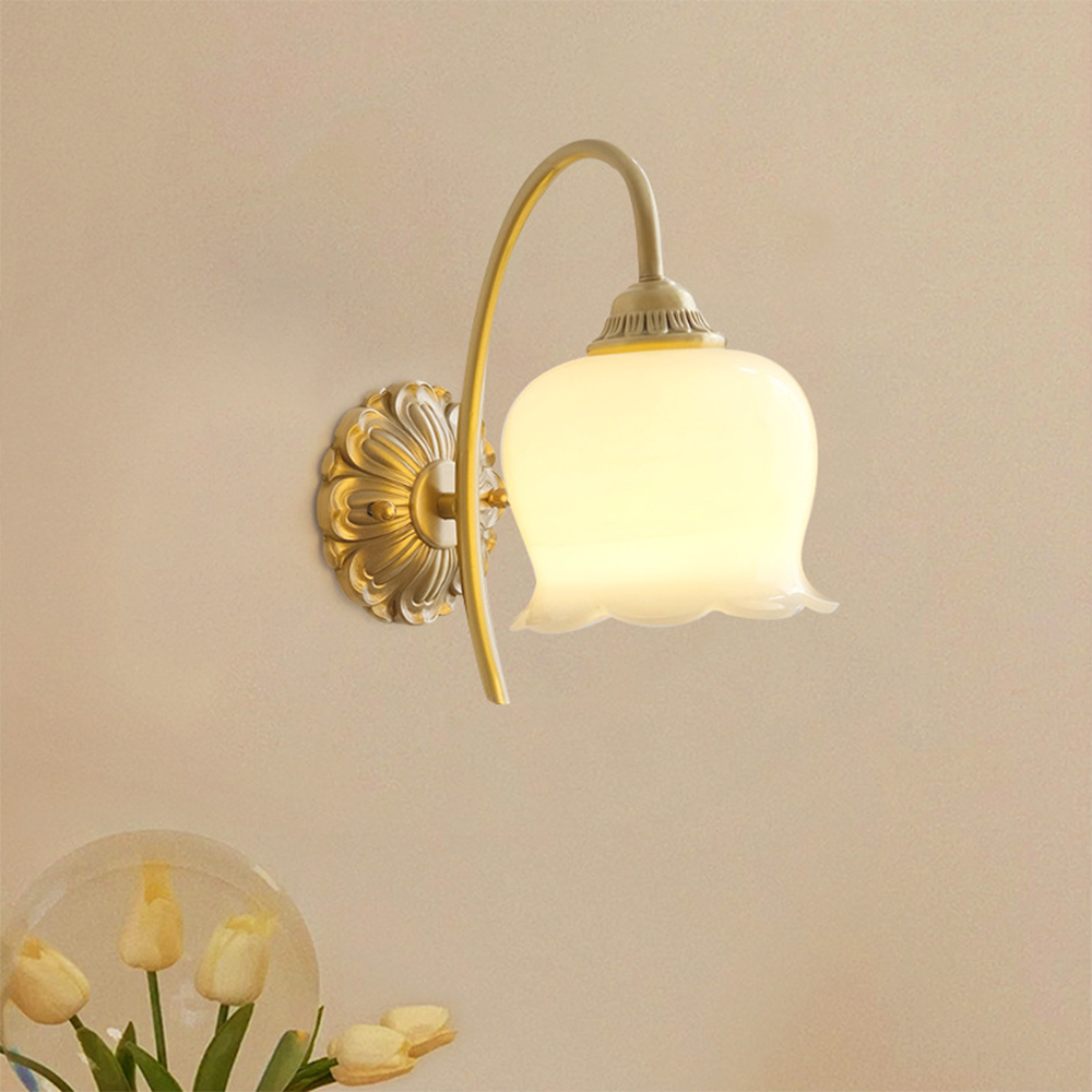 French Cream Wind Chimes Copper Wall Lamps