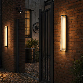 Modern Vertical Glass Stainless Steel Outdoor Wall Lights for Patio Garden