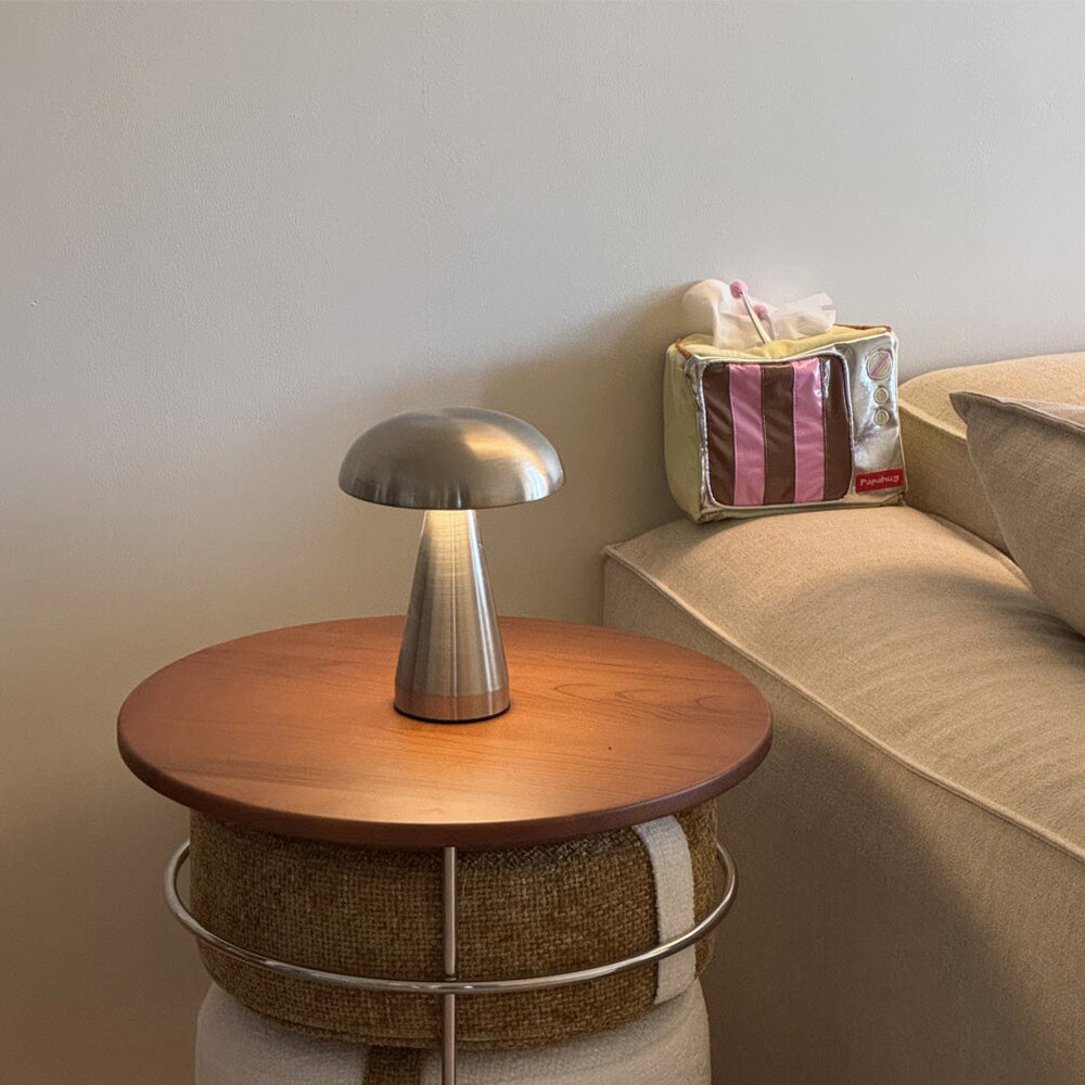 Danish Mushroom Metal Acrylic Rechargeable Dimmable Lamp for Study Bedroom