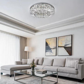 Modern Crystal Flush Mount Ceiling Light Ring Chandelier for Living Room