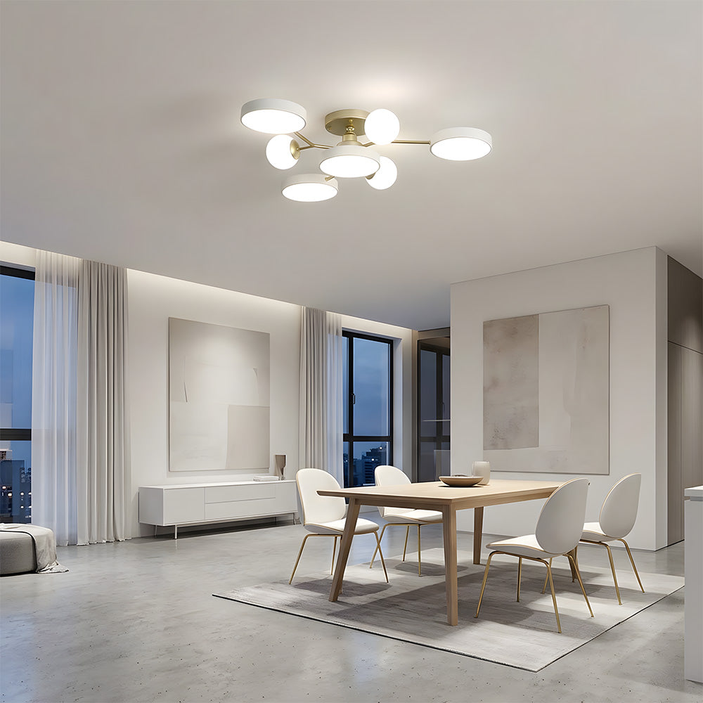 Modern Multi Arm Glass LED Flush Mount Ceiling Lights for Living Room