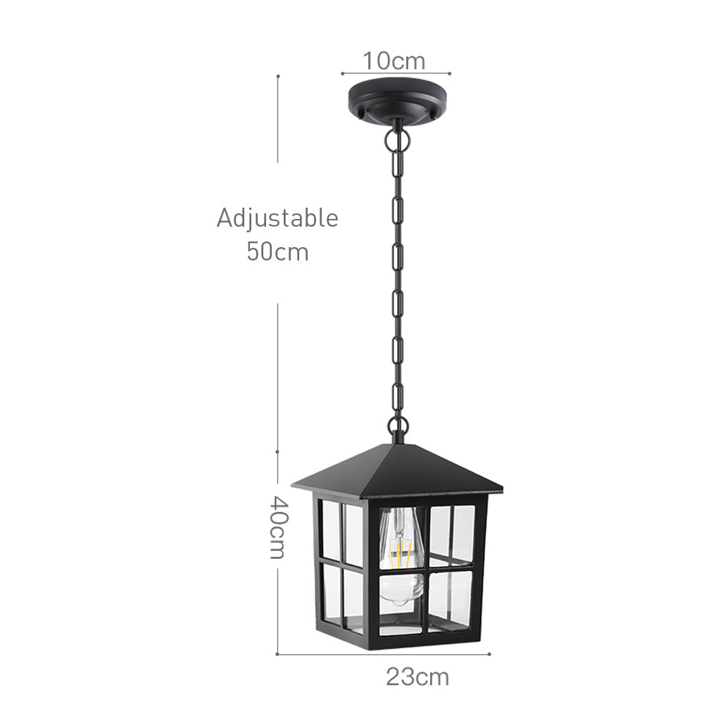 IP65 Black Outdoor Hanging Pendant Light with Adjustable Chain