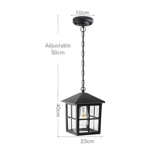 IP65 Black Outdoor Hanging Pendant Light with Adjustable Chain