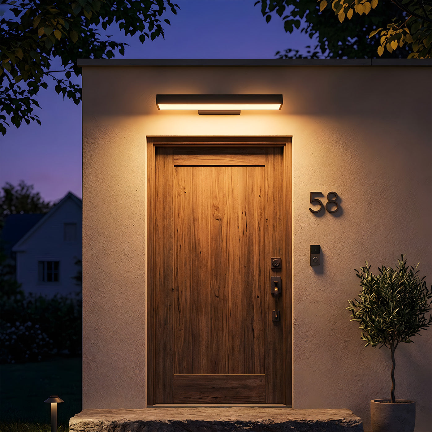 Modern IP54 Waterproof Linear PIR Motion Sensor LED Outdoor Wall Lights for Patio
