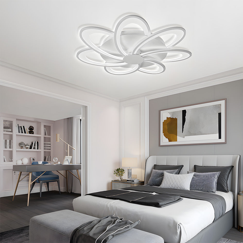 Modern Design Flower Shape White Bedroom Ceiling Light