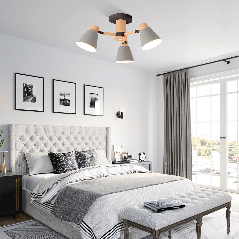 Wooden Close to Ceiling Lamps for Living Room