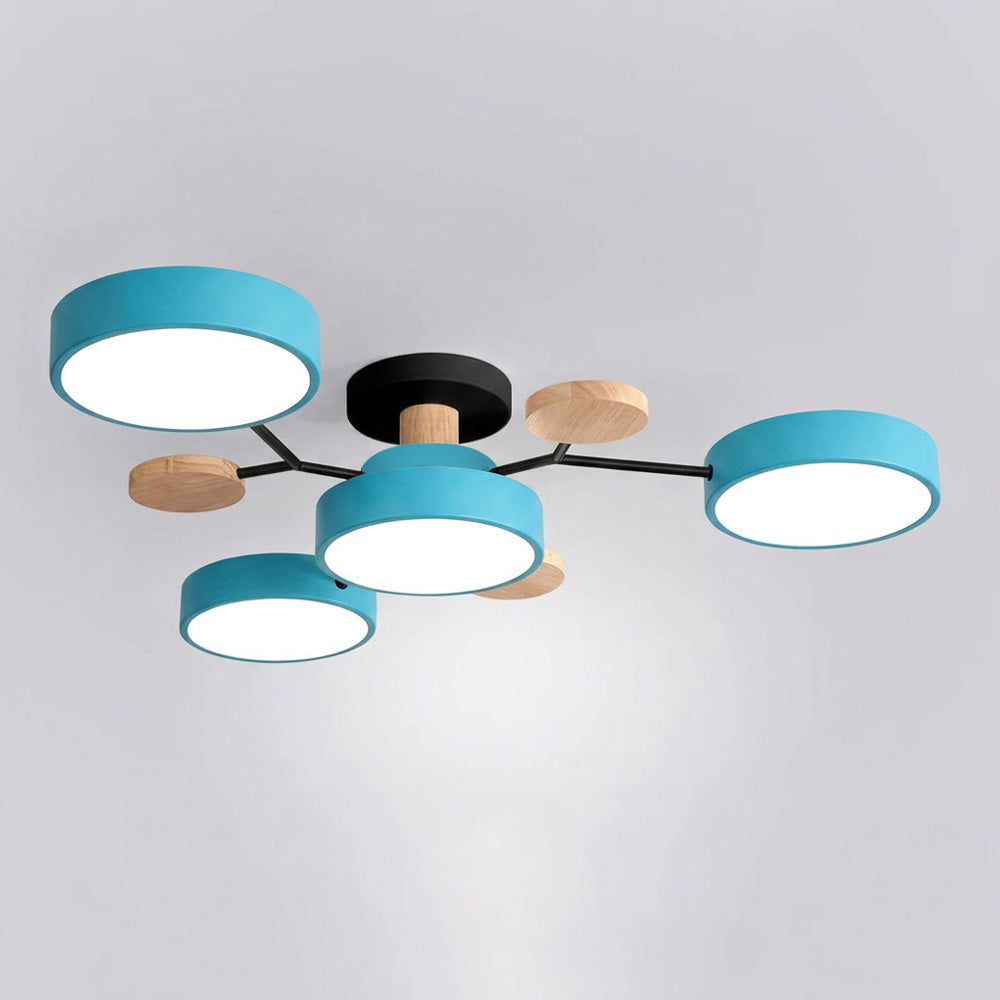 Nordic Wood Flush Mount Ceiling Light for Bedroom