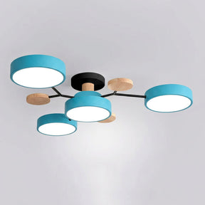 Nordic Wood Flush Mount Ceiling Light for Bedroom