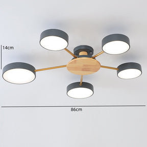 Multi Bulbs Round LED Bedroom Ceiling Light