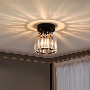 Luna Crystal Square Semi Flush Ceiling Light