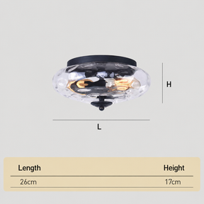 Modern Luxury Hammered Glass Flush Mount Ceiling Light for Entryway