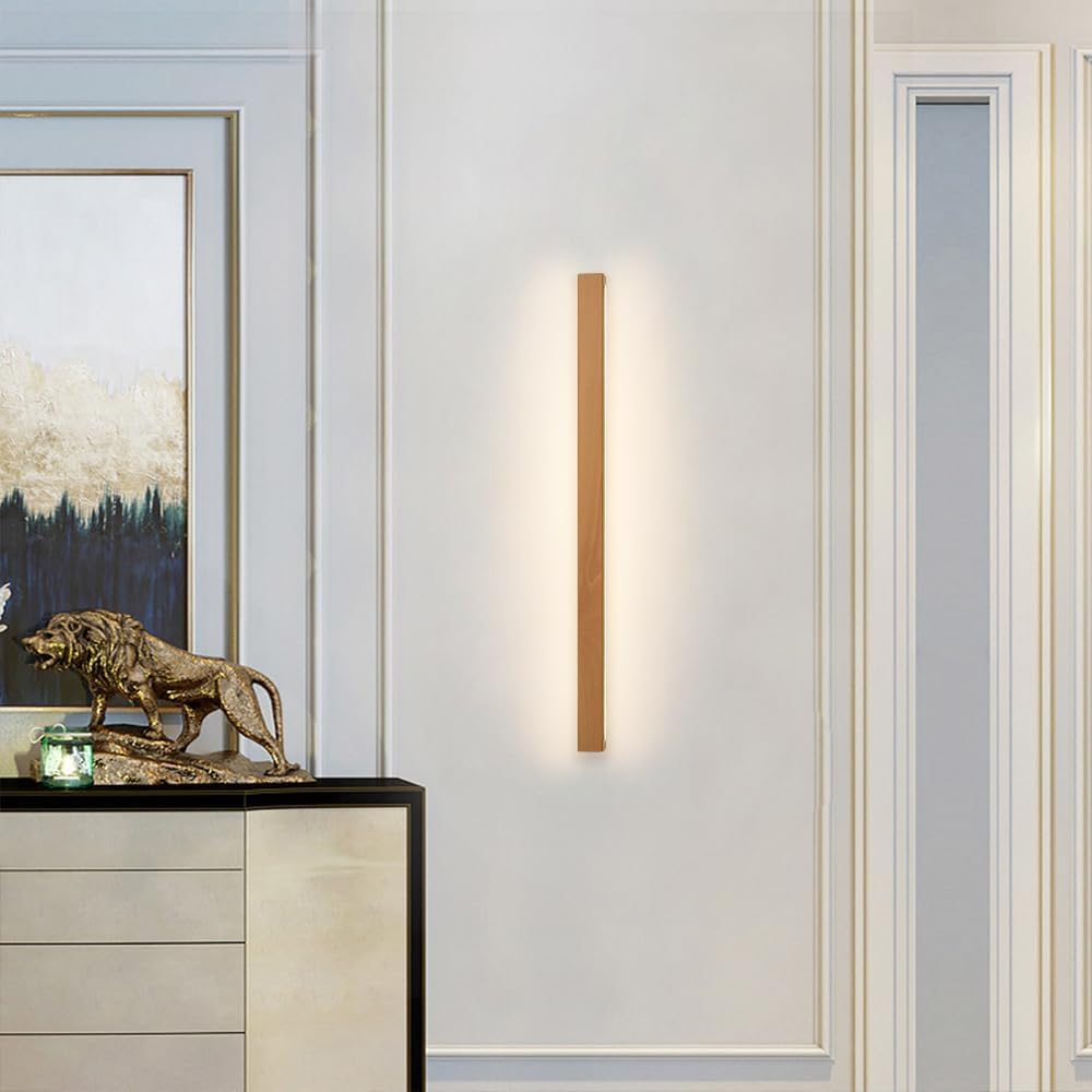 Modern Long Strip Wood LED Wall Lamp